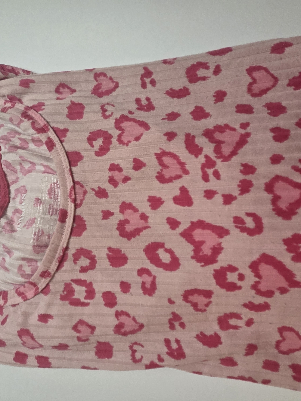 Cozy Pink Heart-Print Long-Sleeve Pajama Top - Picture 12 of 14